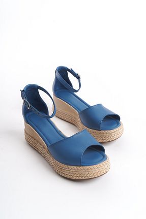 صندل آبی زنانه پاشنه پر Elile Shoes - کد 923758100