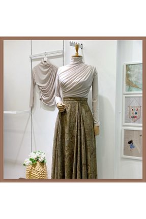 بلوز طوسی زنانه آستین استاندارد Faya Boutique - کد 923758140