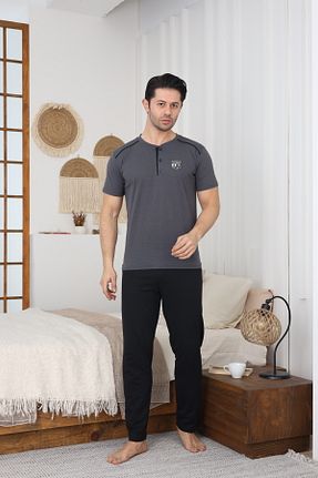 ست لباس راحتی طوسی مردانه ساده LİLA İÇ GİYİM - کد 923775183