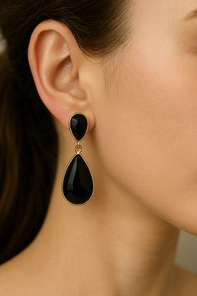 گوشواره جواهر مشکی سنگ طبیعی Store - کد 884498875