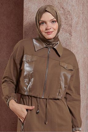 شال قهوه ای زنانه پلی استر Alvina - کد 825621672