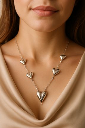 گردنبند استیل ( فولاد ) طوسی زنانه استیل ضد زنگ celisia - کد 920363843