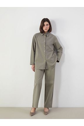 شلوار حجاب خاکی زنانه %100 پنبه LC Waikiki - کد 923785623