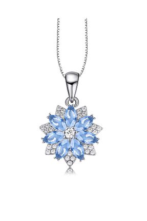 گردنبند نقره آبی زنانه 925 عیار Brezza Lusso Jewelry - کد 773232998