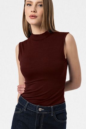 بلوز قهوه ای زنانه ساده VODENS - کد 832841314