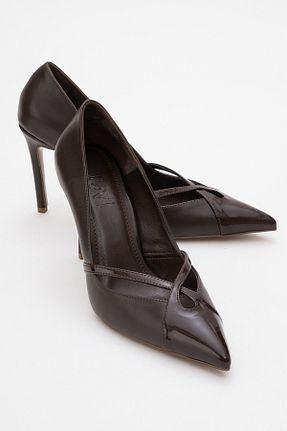 کفش استایلیتو قهوه ای پاشنه نازک luvishoes - کد 923825025