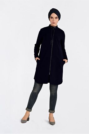 تونیک حجاب سرمه ای زنانه مخلوط پلی استر Alvina - کد 872843962