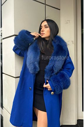 پالتو پشمی سرمه ای زنانه Relaxed Furora Store - کد 926360530