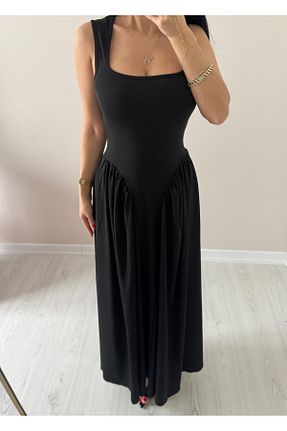 لباس مشکی زنانه لیکرا OKSOCOLLECTİON - کد 923889546