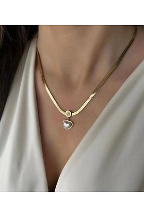 گردنبند استیل ( فولاد ) طلائی استیل (فولاد) Blue Sapphire - کد 923888783