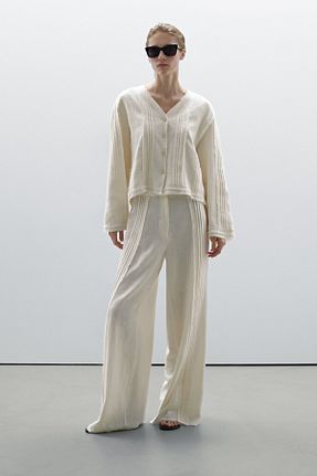کت بلیزر سفید زنانه رگولار Massimo Dutti - کد 920555118