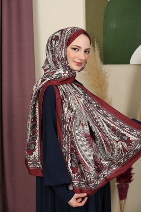 شال زرشکی زنانه پنبه ای aldyoo - کد 923901705