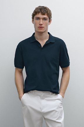 پولوشرت آبی مردانه پنبه ای Massimo Dutti - کد 902914480