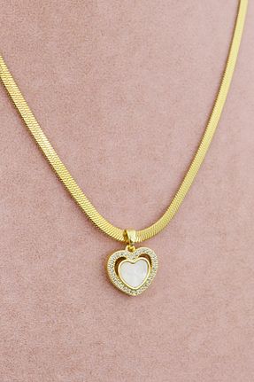 گردنبند استیل ( فولاد ) طلائی زنانه استیل ضد زنگ Keyifli Hayaller - کد 923900415