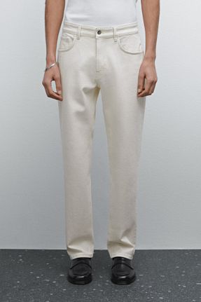 شلوار جین بژ مردانه پاچه ساده Massimo Dutti - کد 888250421
