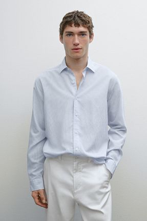 پیراهن آبی مردانه رگولار Massimo Dutti - کد 902757152