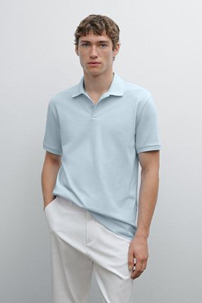 پولوشرت آبی مردانه پنبه ای Massimo Dutti - کد 902914479