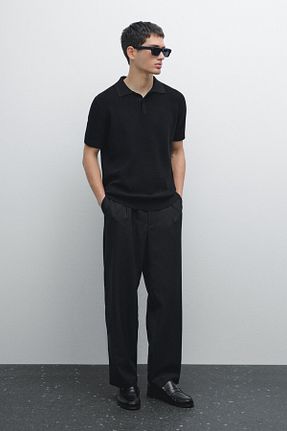 تیشرت مشکی مردانه رگولار Massimo Dutti - کد 922713915