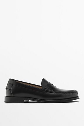 کفش لوفر مشکی مردانه چرم خالص Massimo Dutti - کد 923906544