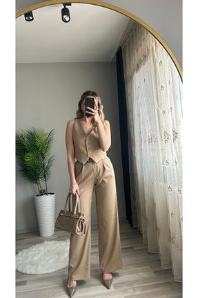 جلیقه قهوه ای زنانه رگولار ensbutik - کد 923926301