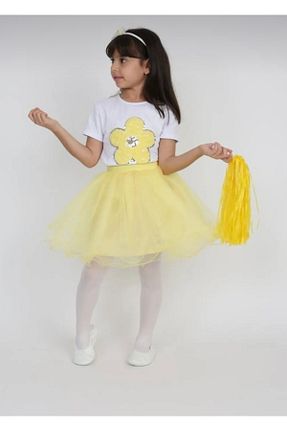 دامن زرد بچه گانه گلدار ZALKAYA - کد 924516656