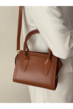 کیف دوشی قهوه ای زنانه چرم مصنوعی Bagzone - کد 923958900