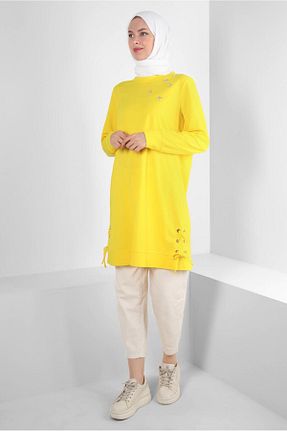 تونیک حجاب زرد زنانه مخلوط پلی استر Alvina - کد 860143046
