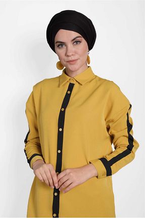تونیک حجاب زرد زنانه مخلوط پلی استر Alvina - کد 830875776
