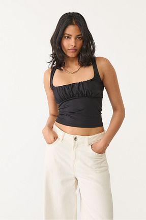 بلوز مشکی زنانه ساده Stradivarius - کد 923987583