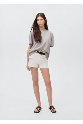 شلوارک و برمودا سفید زنانه پنبه ای MANGO Teen - کد 901569416