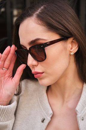 عینک آفتابی قهوه ای زنانه 49 Monvago - کد 924006532