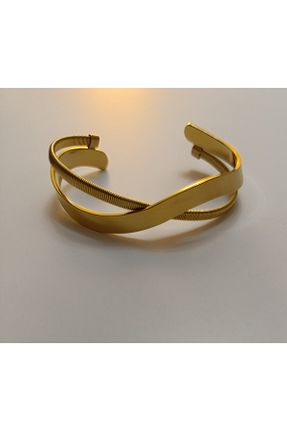 دستبند استیل (فولاد) طلائی زنانه استیل (فولاد) NİLÖZ - کد 924009538