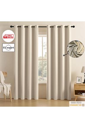 پرده زمینه بژ پلی استر Pyramid Home - کد 791356777