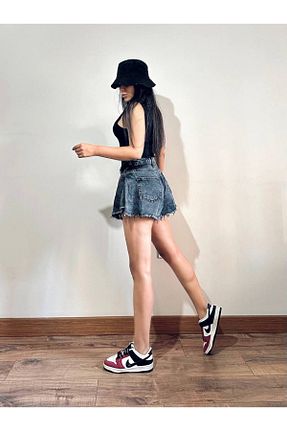 شلوارک و برمودا طوسی زنانه اسلیم فیت DENİKK - کد 924038158