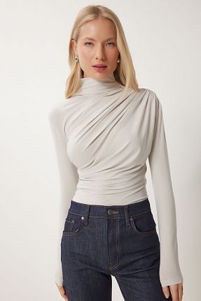 بلوز طوسی زنانه ساده Zelse - کد 924038769