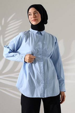 پیراهن حجاب آبی زنانه رگولار Mihran Butik - کد 924103135