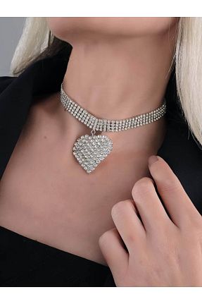 گردنبند جواهر زنانه روکش نقره Eva Takı Store - کد 924046939