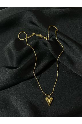 گردنبند استیل ( فولاد ) نارنجی زنانه استیل ضد زنگ LushAura - کد 924049031