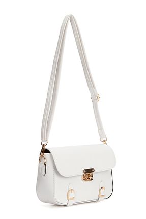 کیف دوشی سفید زنانه چرم مصنوعی Adelina Bags - کد 905837505