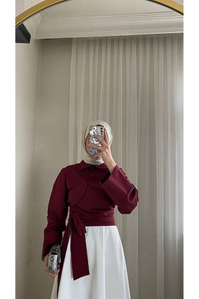 پیراهن حجاب زرشکی زنانه رگولار W WARGA - کد 924071848