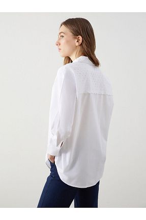 پیراهن سفید زنانه اورسایز LC Waikiki - کد 924076571