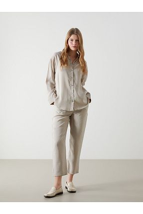 شلوار بژ زنانه بافتنی LC Waikiki - کد 924077447