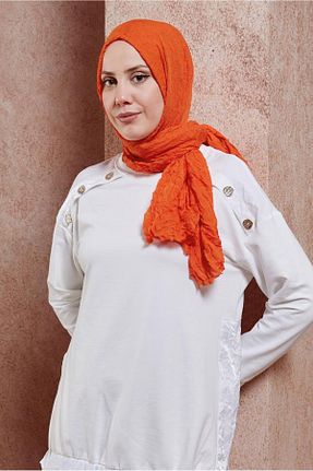 شال نارنجی زنانه پنبه ای Alvina - کد 829166360