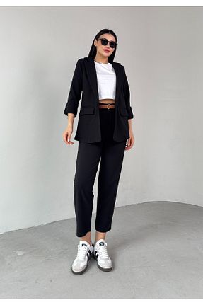 ست بالاتنه و پائین تنه مشکی زنانه بافتنی Cappmoda - کد 924102950