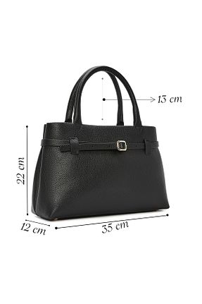 کیف دوشی مشکی زنانه چرم مصنوعی Derimod - کد 888983723