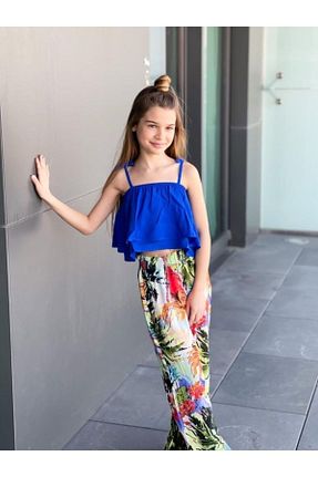 ست بالاتنه و پائین تنه آبی بچه گانه ویسکون Hilal Akıncı Kids - کد 85495670