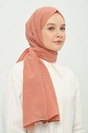 شال نارنجی زنانه پنبه پلی استر Madame Polo - کد 924123537