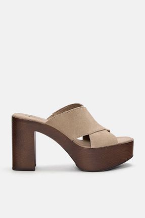 صندل قهوه ای زنانه پاشنه پلتفرم Pull & Bear - کد 906083817