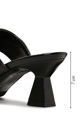 دمپائی مشکی زنانه چرم مصنوعی Derimod - کد 903927496