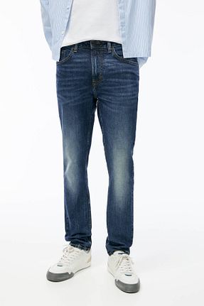 شلوار جین سرمه ای مردانه پاچه ساده Pull & Bear - کد 924133991